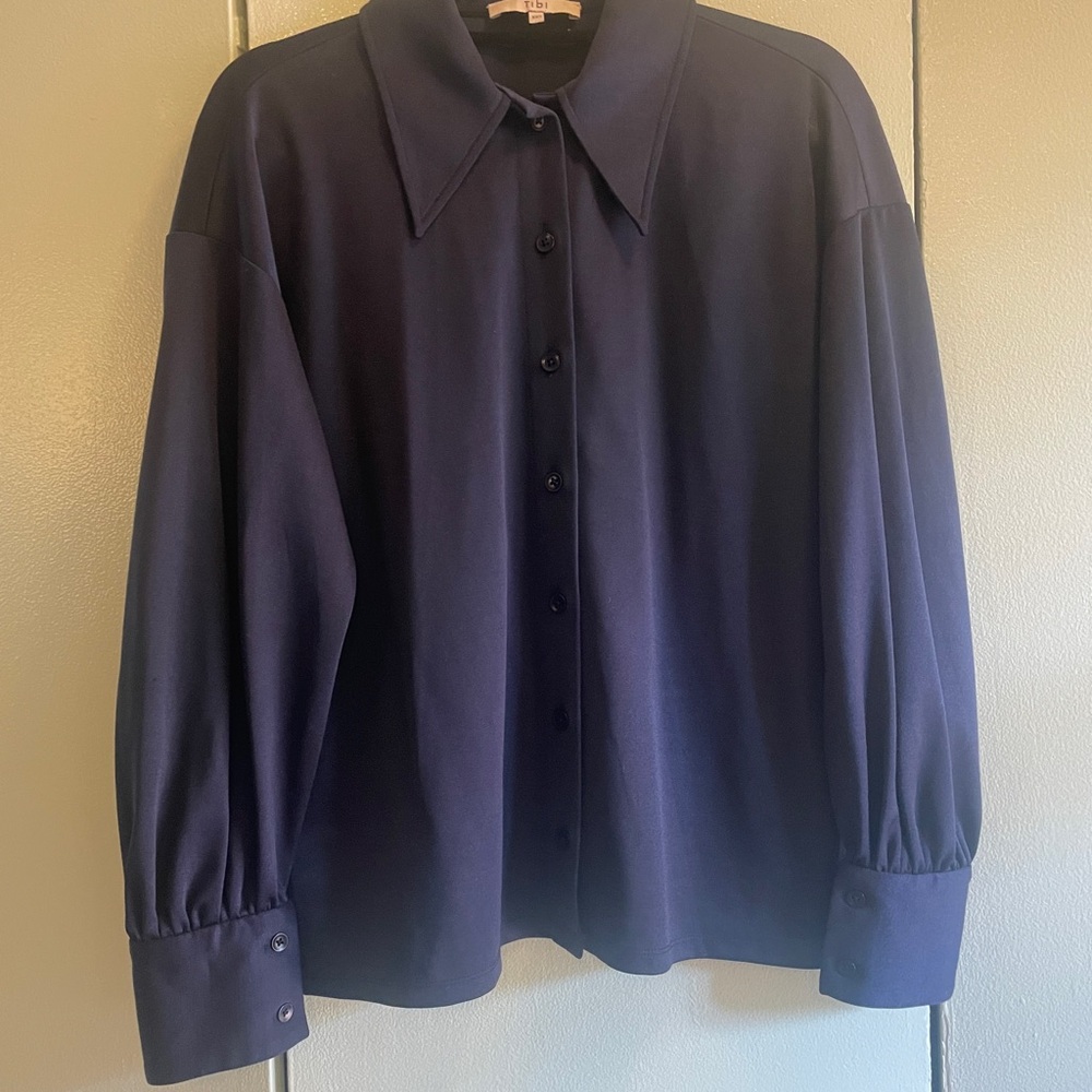 Tibi Navy Blue Blouse